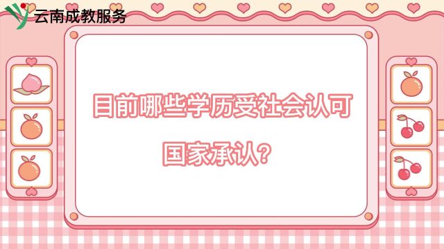 目前哪些学历受社会认可,国家承认?