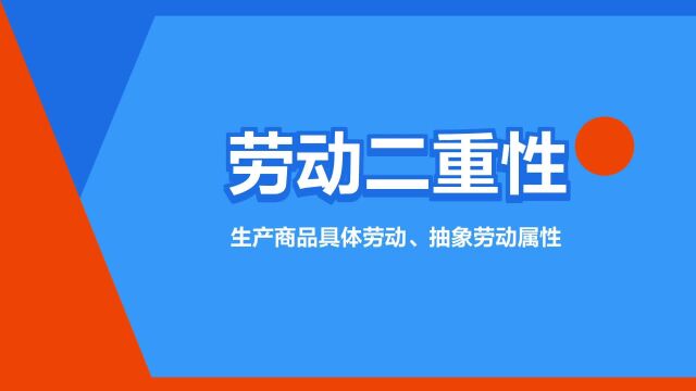 “劳动二重性”是什么意思?