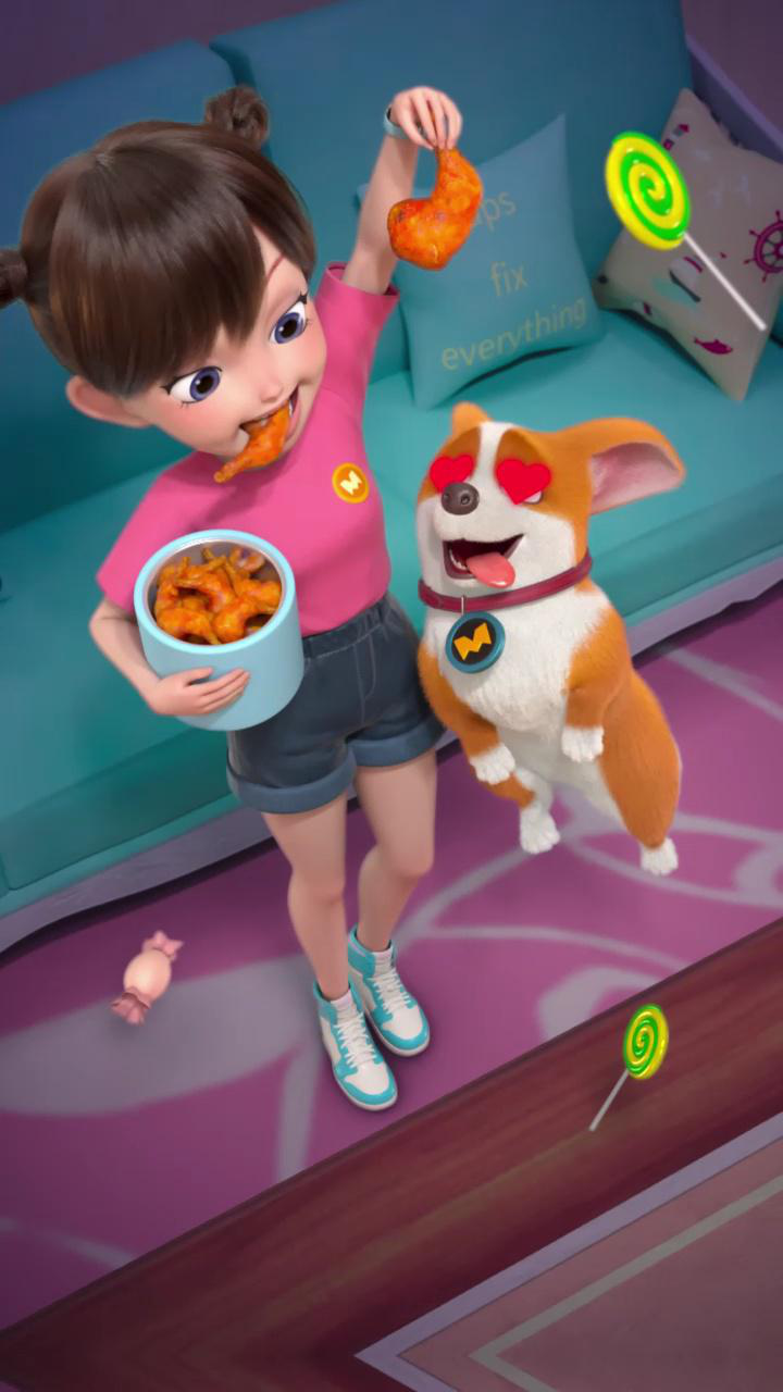 宠物店的小秘密:小狗今天吃鸡腿儿