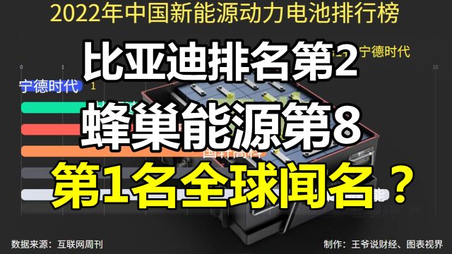 中国新能源动力电池20强:比亚迪第2,蜂巢能源第8,第1名是谁?