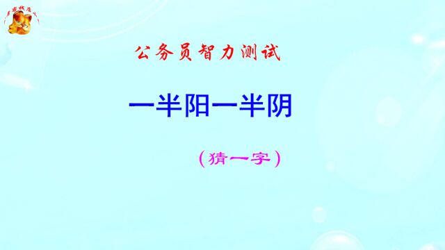 公务员脑力测试,一半阳一半阴打一字,难不倒学霸