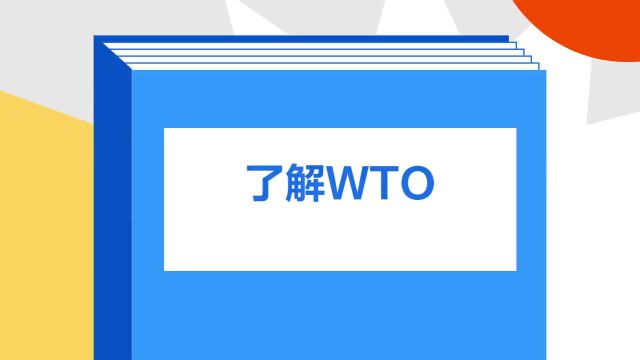 带你了解《了解WTO》