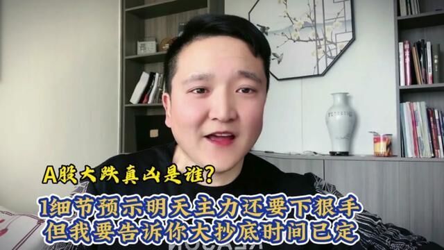 A股大跌真凶是谁?1细节预示明天主力还下狠手!但大抄底时间定了! #上证指数 #证券 #大盘 #股民 #有色金属 #证券投资