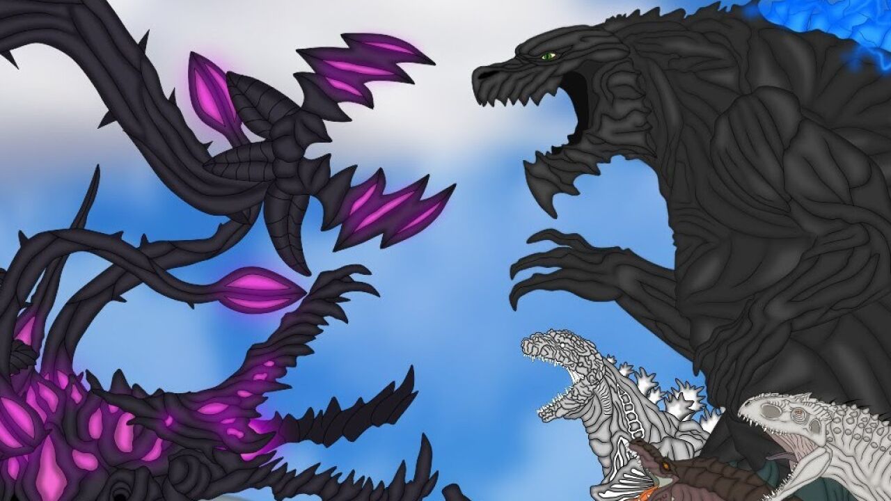 新哥斯拉与碧奥兰蒂融合,新怪兽与行星还有暴虐霸王龙哥斯拉激战