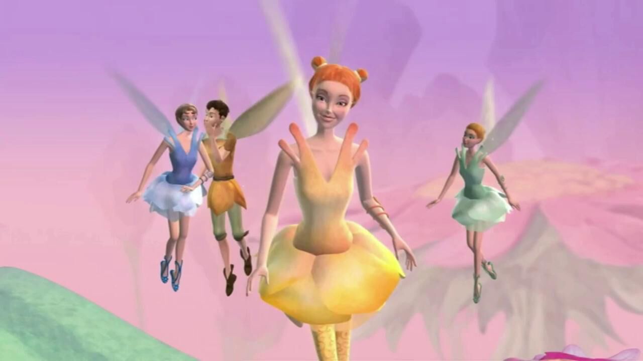 芭比彩虹仙子之梦幻仙境:仙子爱丽娜因为没有翅膀受到大家的嘲笑