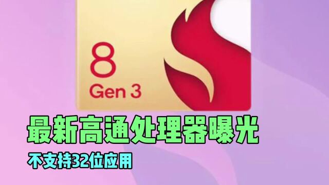 最新高通处理器曝光,不支持32位应用