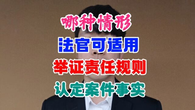 哪种情形法官可适用举证责任规则认定案件事实?