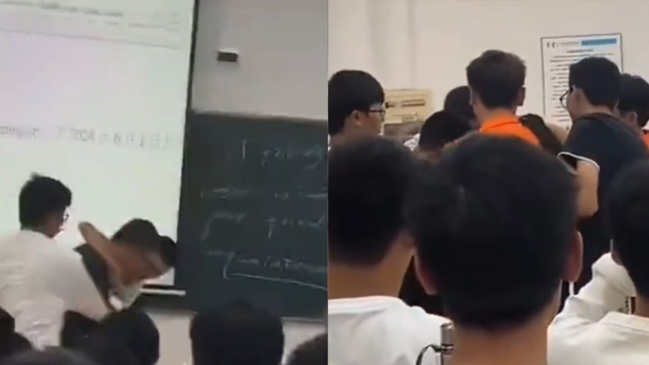 学生上课玩手机被发现，手机被老师没收：欲夺回手机2次锁喉老师_高清