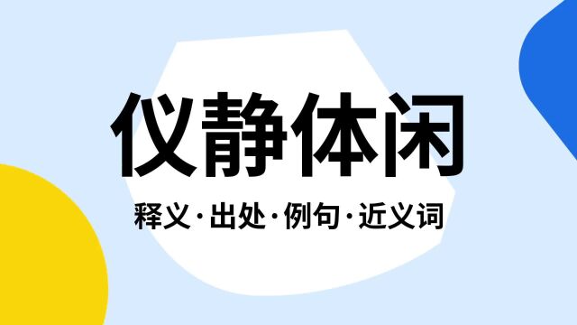 “仪静体闲”是什么意思?