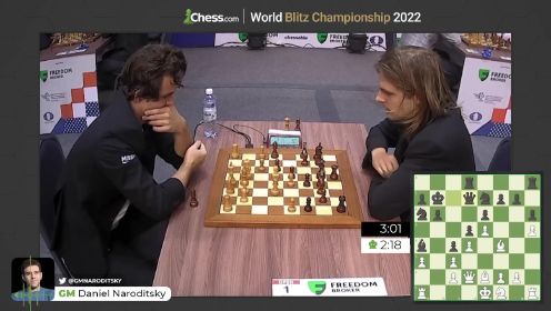 2022FIDE国际象棋超快棋锦标赛第14轮（卡尔森vs拉波特）