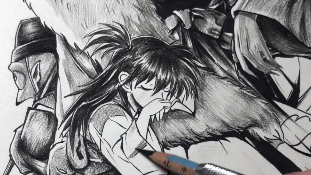 犬夜叉全图素描绘画完成版.