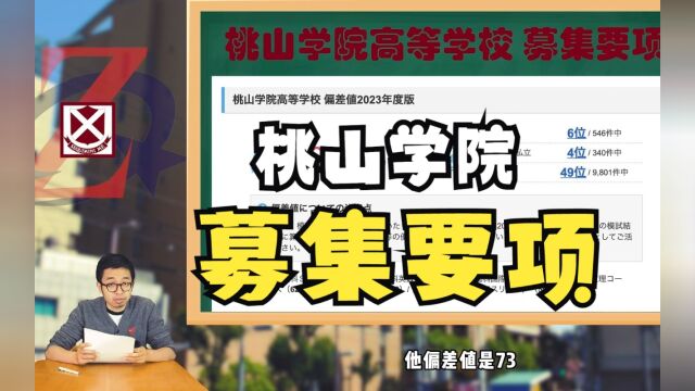 桃山学院高等学校 2024年度 募集要项