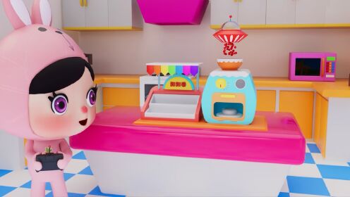 《益智宝贝kiki兔》第52集 制作彩色甜甜圈认颜色早教动画