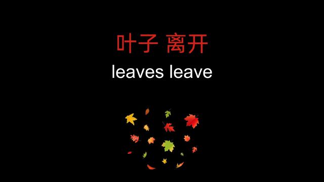 「一个电影单词」叶子的离开,leaves leave~