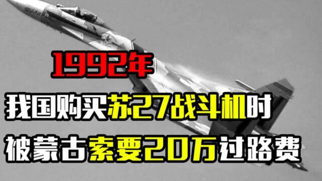 1992年我国购买苏27战机,途中蒙古横插一脚:需要支付20万过路费