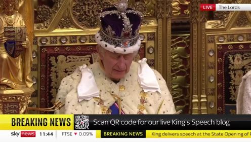 英国国王查尔斯三世首次在议会开幕仪式上发表演讲