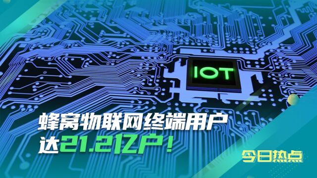 蜂窝物联网终端用户达21.2亿户!