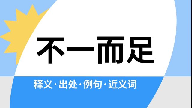 “不一而足”是什么意思?