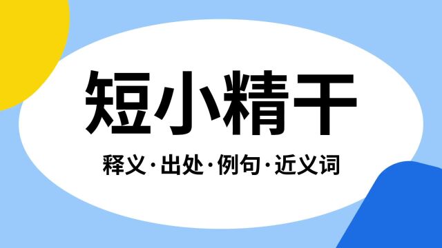 “短小精干”是什么意思?