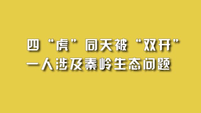 四“虎”同天被“双开”,一人涉及秦岭生态问题.