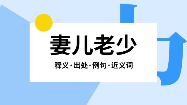 “妻儿老少”是什么意思?