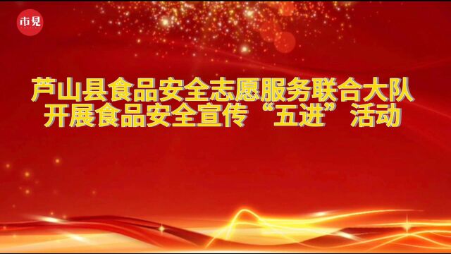 芦山县食品安全志愿服务联合大队开展食品安全宣传“五进”活动