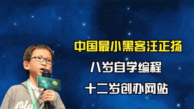 中国最小黑客汪正扬:8岁学编程,12岁创办网站,如今怎么样了?