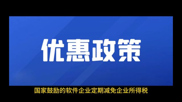 税收优惠政策:国家鼓励的软件企业定期减免企业所得税