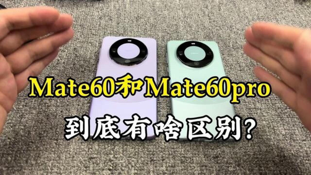 华为Mate60和华为Mate60pro到底有什么区别?相差1000元这差距太大了。#华为mate60pro_高清1080P在线观看平台_腾讯视频