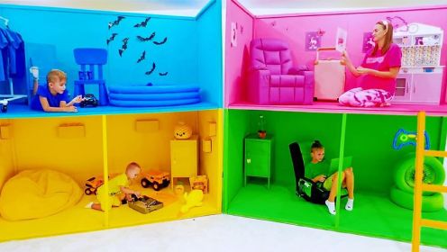 尼基兄弟：弗拉德和尼基打造四色游戏体验馆，谁的主题更受欢迎？