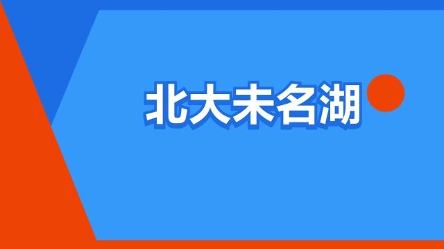 “北大未名湖”是什么意思?