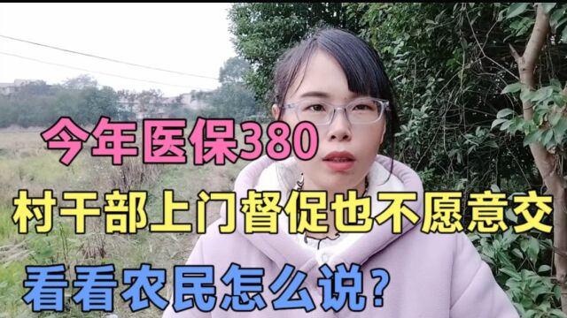 今年医保380块,村干部上门督促农民也不愿交?听听农村姑娘咋说