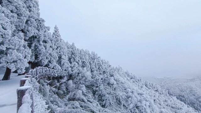 南岳衡山2023年末首场雾凇