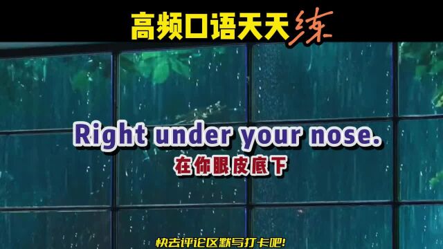 S249丨你眼皮底下.地道英语怎么说?