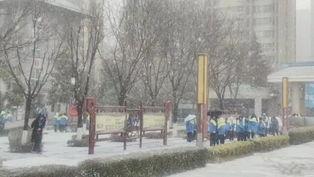 2024年西安的第一场雪!校园里嗨了!