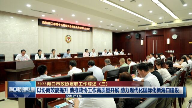 【2023市政协履职工作综述(三)】以协商效能提升 助推政协工作高质量开展 助力现代化国际化新海口建设