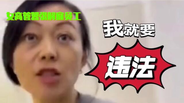 女高管嚣张跋扈藐视劳动法引爆网络:我违法怎么着,你去告我呀