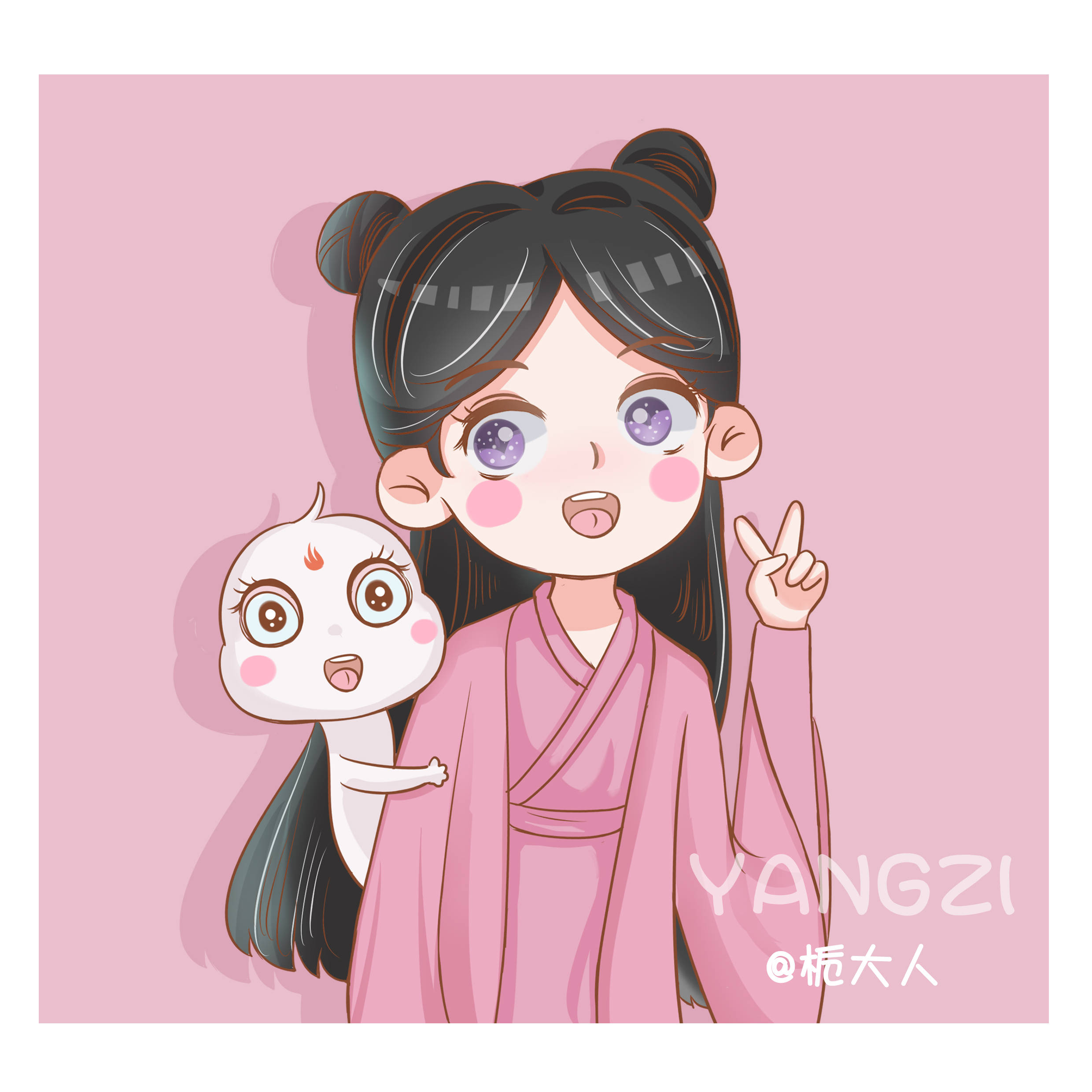 杨紫饭绘为你明灯三千为你花开满城