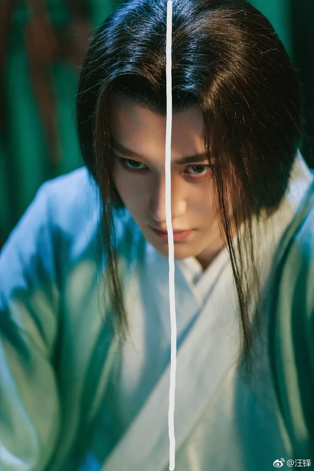 汪铎左眼暗黑冷酷右眼微红深情绝了