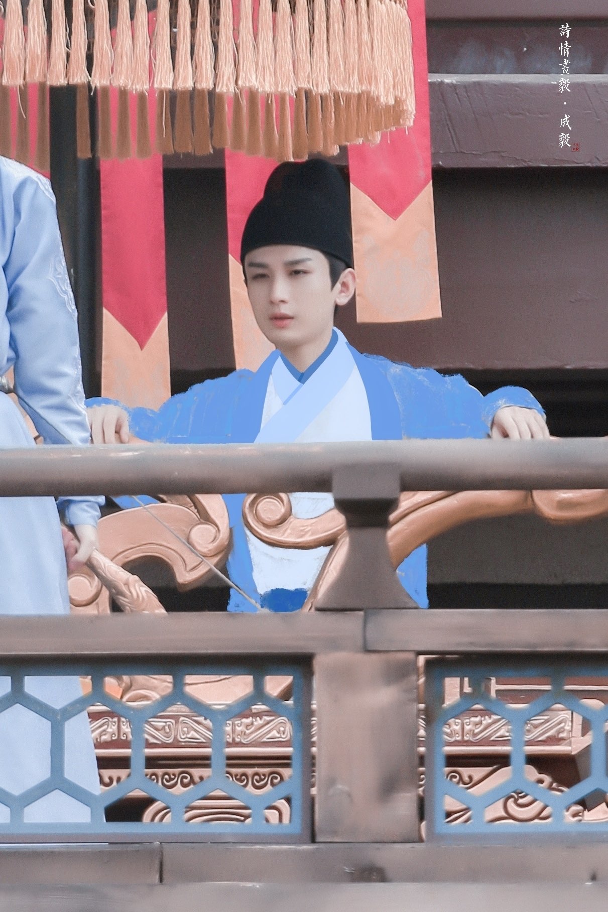 成毅李炎梦醒长安拍摄中